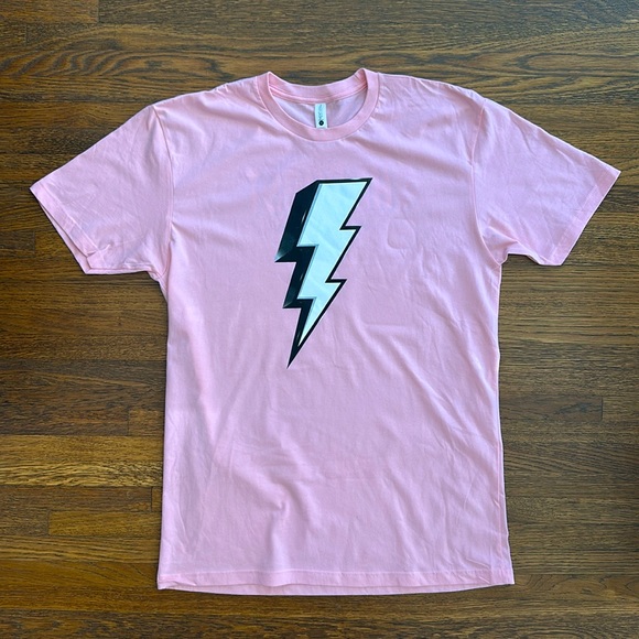 Unisex Pink Cotton Graphic Short Sleeve T-Shirt - Picture 1 of 3